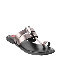 Metro - Womens Gun Metal Flat ChappalsMetro Women Gun Metal Plain Flats