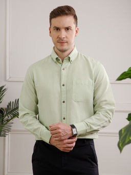 THE FORMAL CLUB - Green Breeze Linen Full Sleeves Shirt