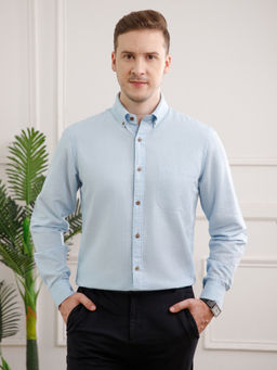 THE FORMAL CLUB - Blue Breeze Linen Full Sleeves Shirt