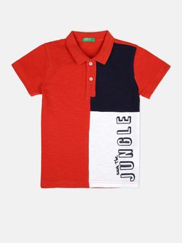United Colors of Benetton - Boys Multi-color Printed Polo T-Shirt