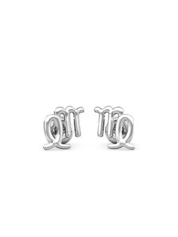 Candere by Kalyan Jewellers - 18K White Gold Virgo Stud Earring for Women