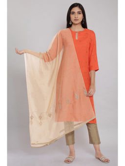 WISHFUL by W - Beige Embroidered Dupatta