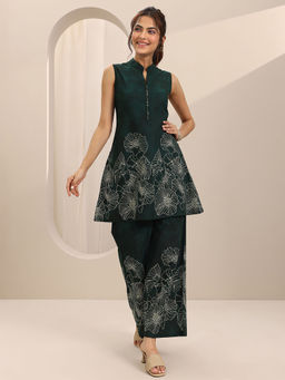 Libas - Green Floral Tunic and Palazzo (Set of 2)