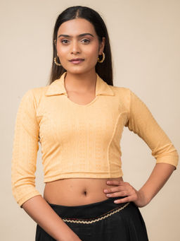 BINDIGASM'S ADVI - Beige Self Design Stitched Blouse