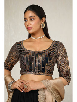 Soch - Black Embroidered Stitched Blouse