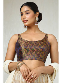 Soch - Navy Blue Paisley Stitched Blouse