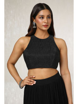 Soch - Black Woven Stitched Blouse