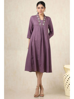 Soch - Purple Floral Knee Length Dress