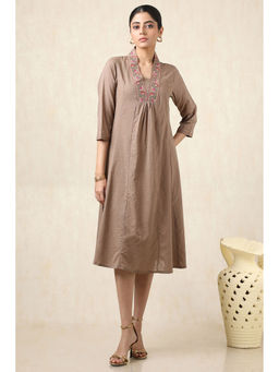 Soch - Brown Floral Knee Length Dress