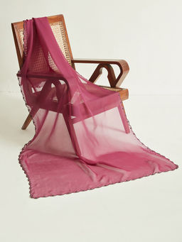 Ancestry - Wine Embroidered Dupatta