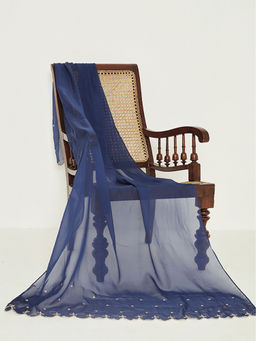 Ancestry - Blue Embroidered Dupatta