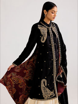 Ancestry - Black Embroidered Dupatta