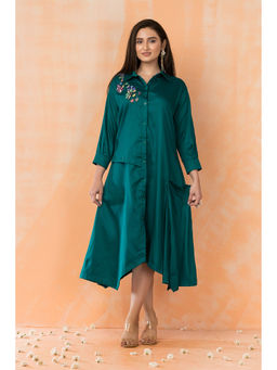 Autumnlane - Green Floral Midi Dress