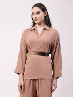 Gahan - Womens Circular Gold Plated Adjustable Broad Belt