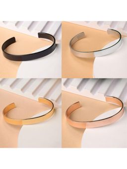 Gahan - Mens Multi-Color Stainless Steel Cuff Bracelet (Pack of 4)