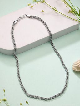 Gahan - Mens Silver Plated Stainless Steel Necklace