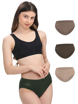 FREECULTR - Women Cotton Hipsters Avocado Multi-Color (Pack of 4)