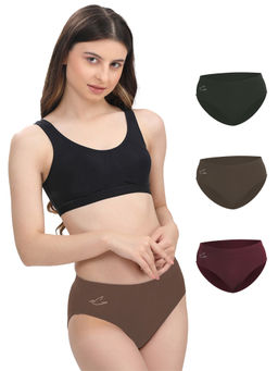 FREECULTR - Women Cotton Hipsters Avocado Multi-Color (Pack of 4)