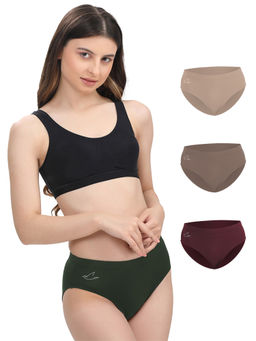 FREECULTR - Women Cotton Hipsters Avocado Multi-Color (Pack of 4)