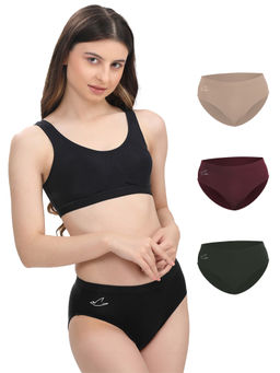 FREECULTR - Women Cotton Hipsters Avocado Multi-Color (Pack of 4)