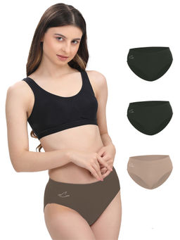 FREECULTR - Women Cotton Hipsters Avocado Multi-Color (Pack of 4)