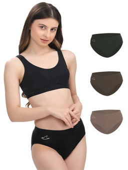 FREECULTR - Women Cotton Hipsters Avocado Multi-Color (Pack of 4)