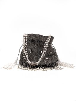 Odette - Traditional Embellished Black Potli Bag
