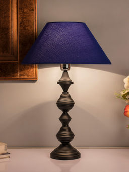 Homesake - Nordic Black Table Lamp Blue Cone Shade