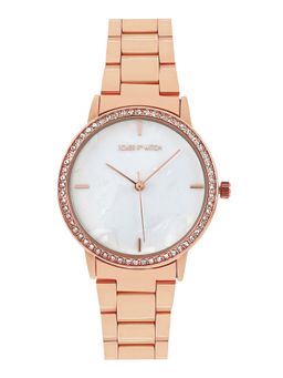 Joker and Witch - Joker & Witch Comet MOP Dial Rhinestone Rose Gold Metallic Link Strap Analog Womens Watch