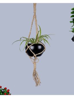 Homesake - Macrame Hanging Planter Jute Beige Pot