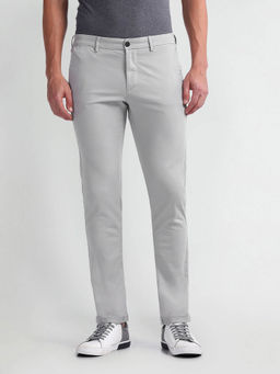 Arrow Sports - Mens Grey Solid Autoflex Trousers