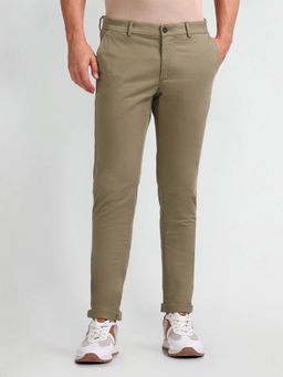 Arrow Sports - Mens Beige Mid Rise Autoflex Trousers