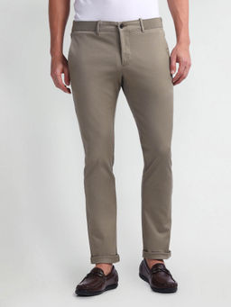 Arrow Sports - Mens Brown Solid Autoflex Trousers