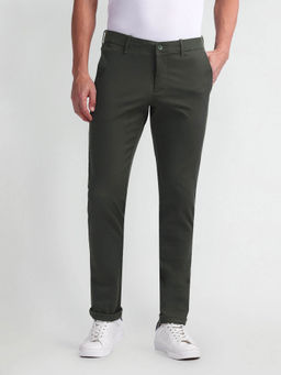 Arrow Sports - Mens Green Slim Fit Autoflex Trousers