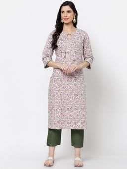 DART STUDIO - Purple Hand Block Printed Cotton Kurta