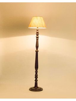 Fabindia - Brown Darv Lacquered Pedestal Floor Lamp Without Shade