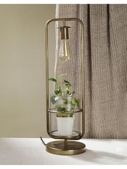 Fabindia - Antiquebrass Coramandel Metal Bedside Table Lamp Without Shade