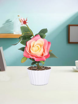Ekhasa - Rose Flower Vase Pot with Artificial Flowers