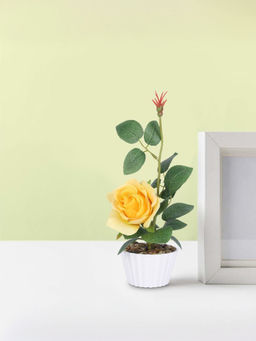 Ekhasa - Rose Flower Vase Pot with Artificial Flowers
