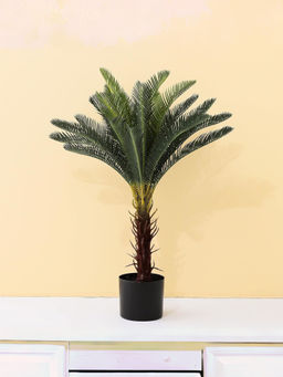 Ekhasa - Cycas Artificial Plant with Pot (Big Size: 2 Feet 7 Inch 24 Leaves)