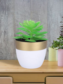 Ekhasa - Succulent Artificial Plant with Pot Indoor Plastic Small Decorative Plant