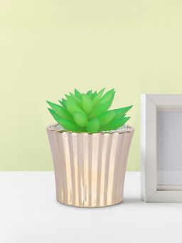 Ekhasa - Succulent Artificial Plant with Pot Indoor Plastic Small Decorative Potted Plant