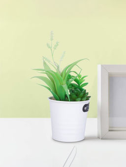 Ekhasa - Artificial Plant with Pot Indoor Plastic Small Decorative Potted Plant
