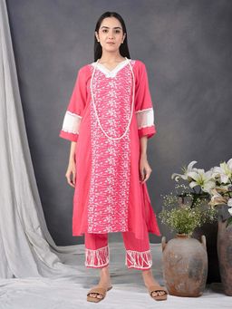 Zuri - Pink Cotton Embroidered Kurta
