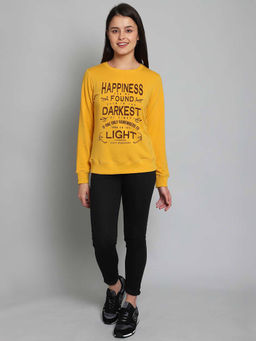 Free Authority - Women Official Harry Potter Graphic Printed Yellow Sweatshirt