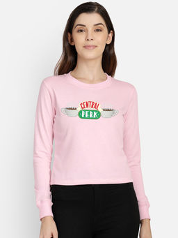 Free Authority - Women Official Friends Graphic Printed Pink Sweatshirt