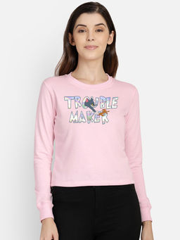 Free Authority - Women Official Tom and Jerry Graphic Printed Pink Sweatshirt
