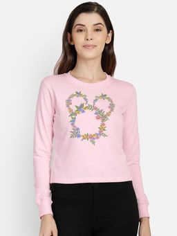 Free Authority - Women Official Mickey and Friends Graphic Printed Pink Sweatshirt