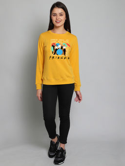Free Authority - Women Official Friends Graphic Printed Yellow Sweatshirt