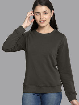 Free Authority - Women Regular Fit Green Sweatshirt
